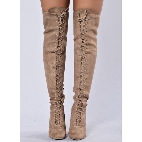 Fashion Nova Shoes - Love Me Long Time Boot - Taupe
